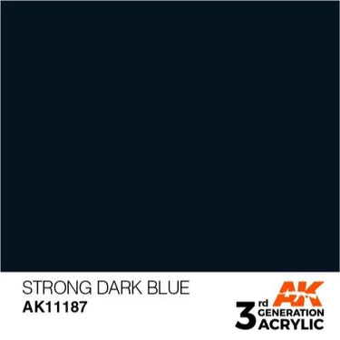 AK Interactive AK11187 Strong Dark Blue Acrylic Paint 17ml (3rd Generation)